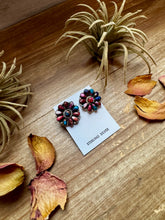 Load image into Gallery viewer, Full Cluster Earrings – Pink Dahlia Color & Sterling Silver