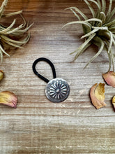 Load image into Gallery viewer, Sterling Silver Hair Tie – Stamped Concho Detail