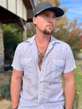 Load image into Gallery viewer, Men black chain with feather and real turquoise