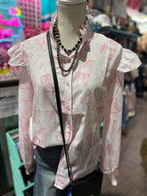 Load image into Gallery viewer, PINK PONY BUTTON UP