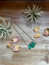 Load image into Gallery viewer, 16-Inch Green Turquoise Necklace with Sterling Silver Pearls