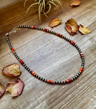 Load image into Gallery viewer, 18-Inch Sterling Silver Pearl Necklace with Spiny Oyster (5mm)