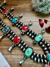 Load image into Gallery viewer, Multi Stone Squash blossom with matching earrings