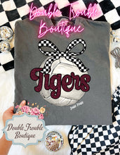 Load image into Gallery viewer, VOLLEYBALL CHECKER BOW MASCOT SPIRIT TEE