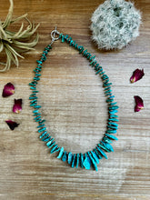 Load image into Gallery viewer, 18 inch AMERICAN turquoise with 3 mm sterling silver pearls