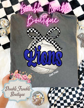 Load image into Gallery viewer, VOLLEYBALL CHECKER BOW MASCOT SPIRIT TEE