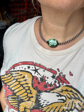 Load image into Gallery viewer, 15-Inch Sterling Silver Pearl Necklace with Turquoise – One-of-a-Kind