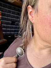 Load image into Gallery viewer, Short Turquoise Rondelle Earrings with Sterling Silver Beads