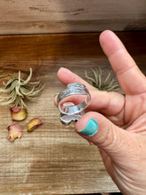 Load image into Gallery viewer, Adjustable Opal Ring – White, Blue & Pink Opal in Sterling Silver