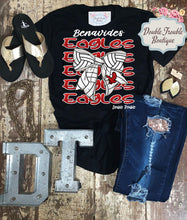 Load image into Gallery viewer, COQUETTE VOLLEYBALL BOW MASCOT SPIRIT TEE