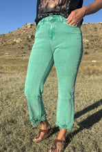 Load image into Gallery viewer, OUTLAW CROP DENIM- TURQUOISE