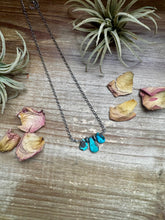 Load image into Gallery viewer, 16 inch Blue turquoise and sterling silver pearl