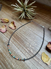 Load image into Gallery viewer, Sterling Silver Pearl Choker with Extra Spiny Oyster & Turquoise Heishi