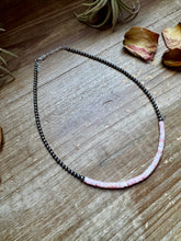 Load image into Gallery viewer, 15-Inch Pink Conch Heishi Necklace β Sterling Silver Pearls, Handmade