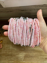 Load image into Gallery viewer, 15-Inch Pink Conch Heishi Necklace β Sterling Silver Pearls, Handmade