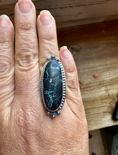 Load image into Gallery viewer, Sterling Silver & Black Buffalo Adjustable Ring – USA Made, One of a Kind