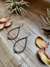 Load image into Gallery viewer, Sterling Silver Pearl & Torpedo Teardrop Earrings