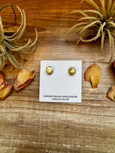 Load image into Gallery viewer, Palomino Turquoise Stud Earrings by Navajo Artist Theresa Smith – Sterling Silver, One of a Kind