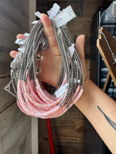 Load image into Gallery viewer, 15-Inch Pink Conch Heishi Necklace β Sterling Silver Pearls, Handmade