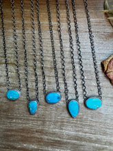 Load image into Gallery viewer, 18 inch Sterling Silver Chain with Turquoise
