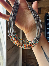 Load image into Gallery viewer, Sterling Silver Pearl Choker with Extra Spiny Oyster & Turquoise Heishi