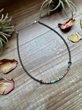 Load image into Gallery viewer, Sterling Silver Pearl Choker with Extra Spiny Oyster & Turquoise Heishi