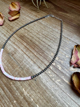 Load image into Gallery viewer, 15-Inch Pink Conch Heishi Necklace β Sterling Silver Pearls, Handmade