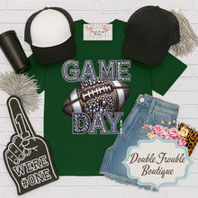 Load image into Gallery viewer, GAME DAY FOOTBALL FAUX BLING SPIRIT TEE