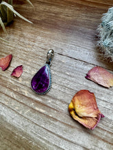 Load image into Gallery viewer, Teardrop Pendant - Purple Spiny &amp; Sterling Silver
