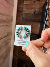 Load image into Gallery viewer, Half Cluster Earrings – Turquoise &amp; Sterling Silver
