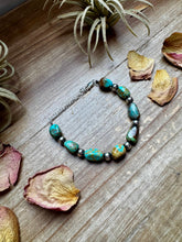 Load image into Gallery viewer, Turquoise Nugget &amp; 6mm Sterling Silver Pearl Bracelet
