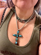 Load image into Gallery viewer, Turquoise cross pendant

