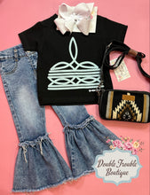Load image into Gallery viewer, TURQ BOOT STITCH KIDS TEE
