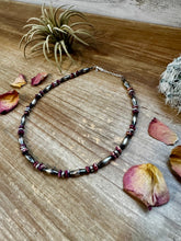 Load image into Gallery viewer, Torpedo choker Sterling Silver Pearls and Purple Spiny

