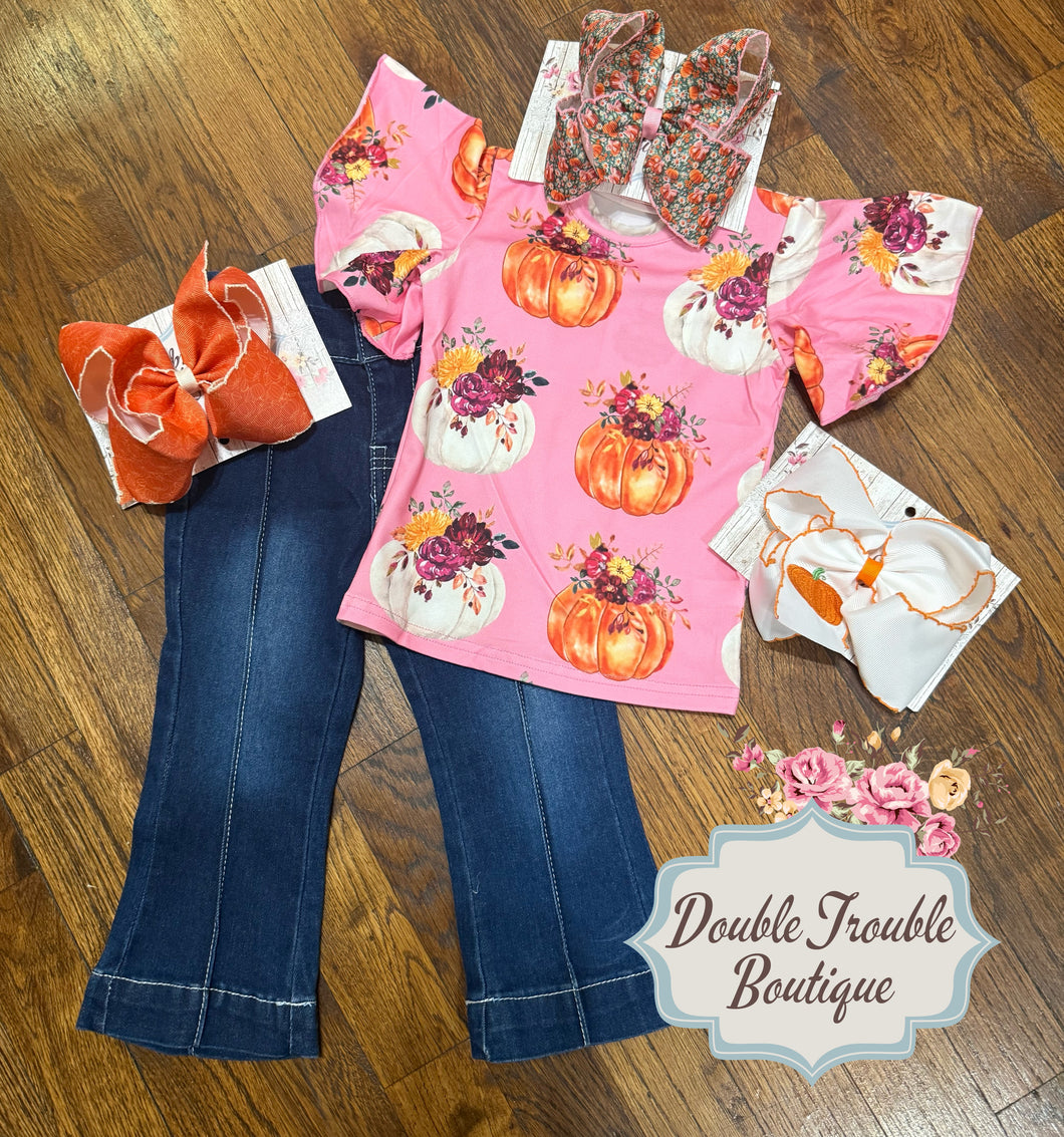 Pink Pumpkin Patch Tee Kids
