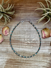 Load image into Gallery viewer, 14.5-Inch Turquoise Rondelle &amp; Sterling Torpedo Bead Choker
