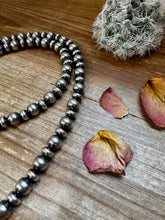 Load image into Gallery viewer, 54 inch Necklace - 10 mm &amp; 10 mm saucer Sterling Silver Pearls
