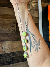 Load image into Gallery viewer, 4 Stones Palomino turquoise necklace lariat
