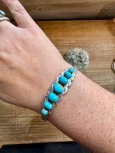 Load image into Gallery viewer, Cuff Bracelet - Kingman Turquoise &amp; Sterling Silver
