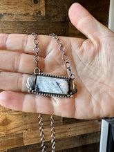 Load image into Gallery viewer, Bar Necklace - White Buffalo &amp; Sterling Silver option 4
