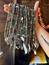 Load image into Gallery viewer, 18-Inch Sterling Silver Pearl Necklace – Mixed Turquoise &amp; Spiny Oyster (5mm)
