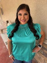 Load image into Gallery viewer, BABYDOLL TURQUOISE TOP

