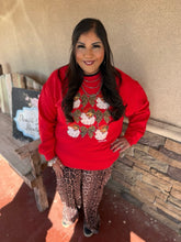 Load image into Gallery viewer, LEOPARD SANTA SWEATSHIRT- RED
