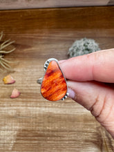 Load image into Gallery viewer, Ring - Size 7 -Red Spiny &amp; Sterling Silver
