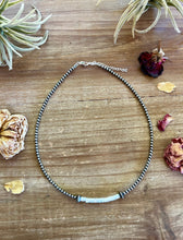 Load image into Gallery viewer, white shell choker with 3 mm Sterling Silver Pearls
