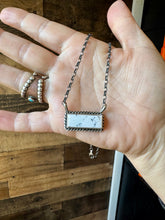 Load image into Gallery viewer, Bar Necklace - White Buffalo &amp; Sterling Silver option 3
