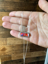 Load image into Gallery viewer, Bar Necklace Pink Dahlia &amp; Sterling Silver
