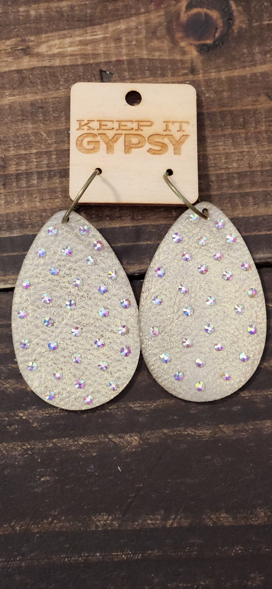 GYPSY RHINESTONE TAN EARRINGS