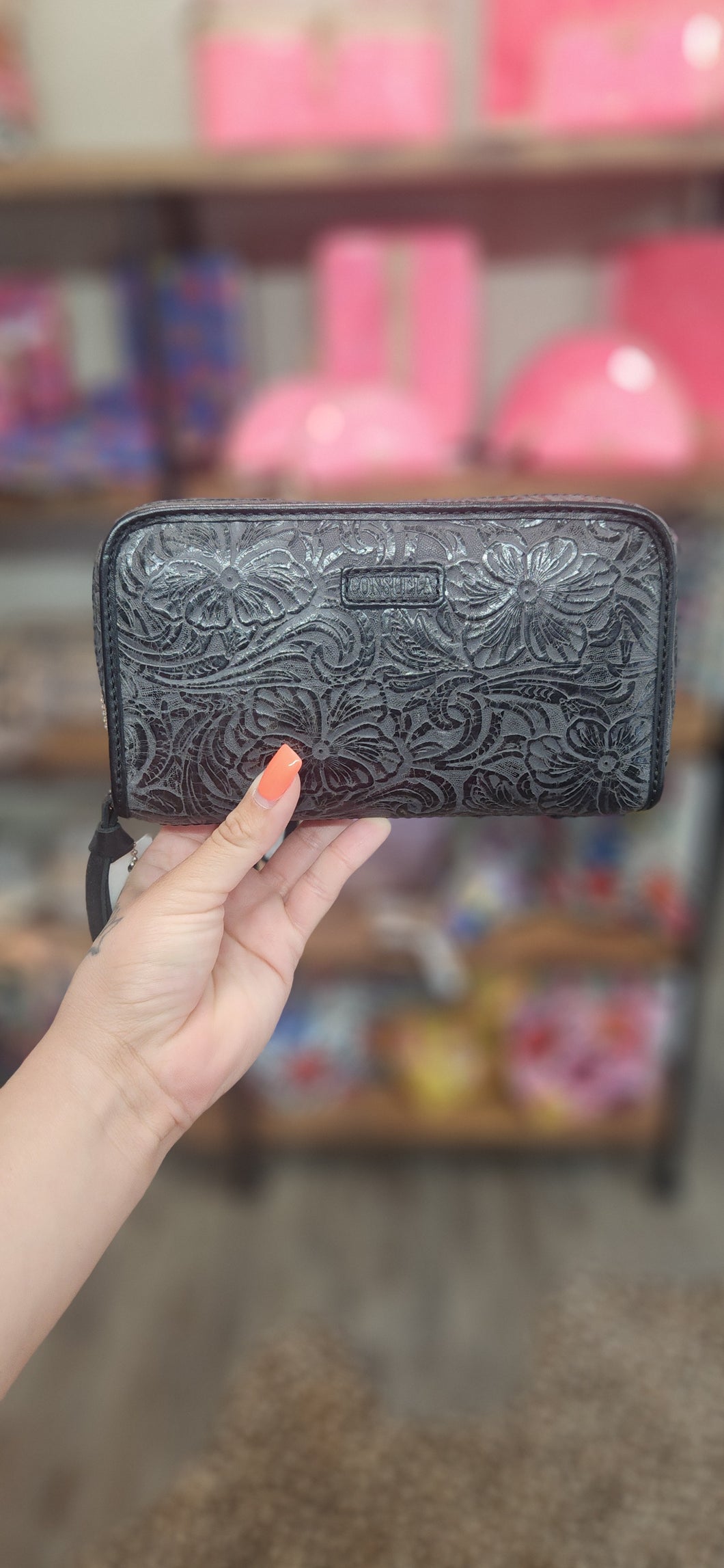 STEELY WRISTLET WALLET