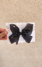 Load image into Gallery viewer, SM BLK GLITTER BOW
